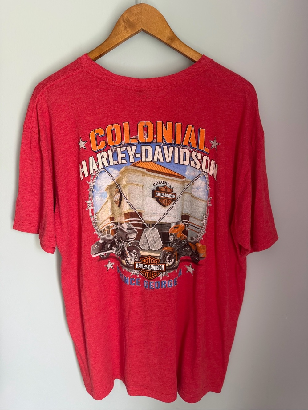Harley Davidson XXL Heather Red Graphic T Shirt Colonial Prince George VA